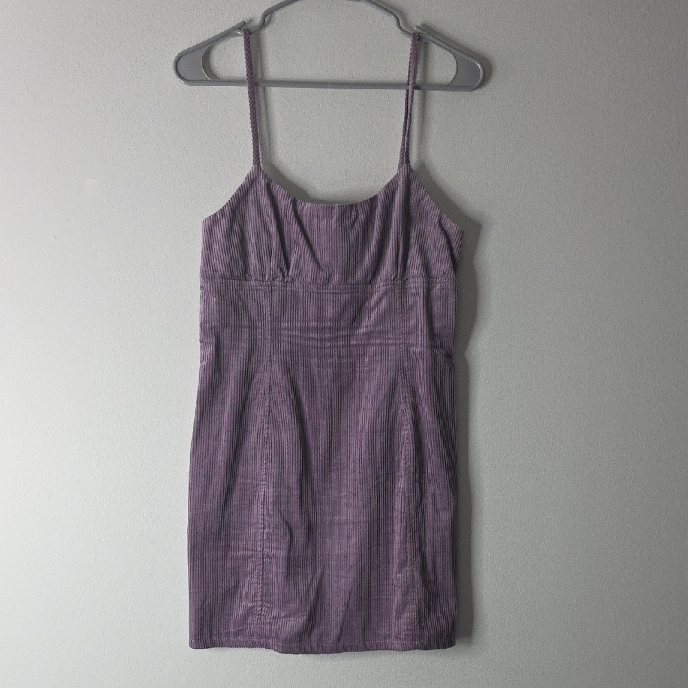 Purple LAVENDER CORDUROY Strappy Dress